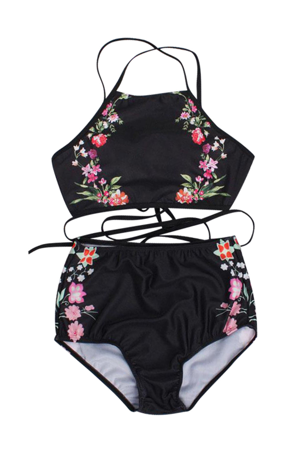 Iyasson  Floral Printing Tank Bikini Set