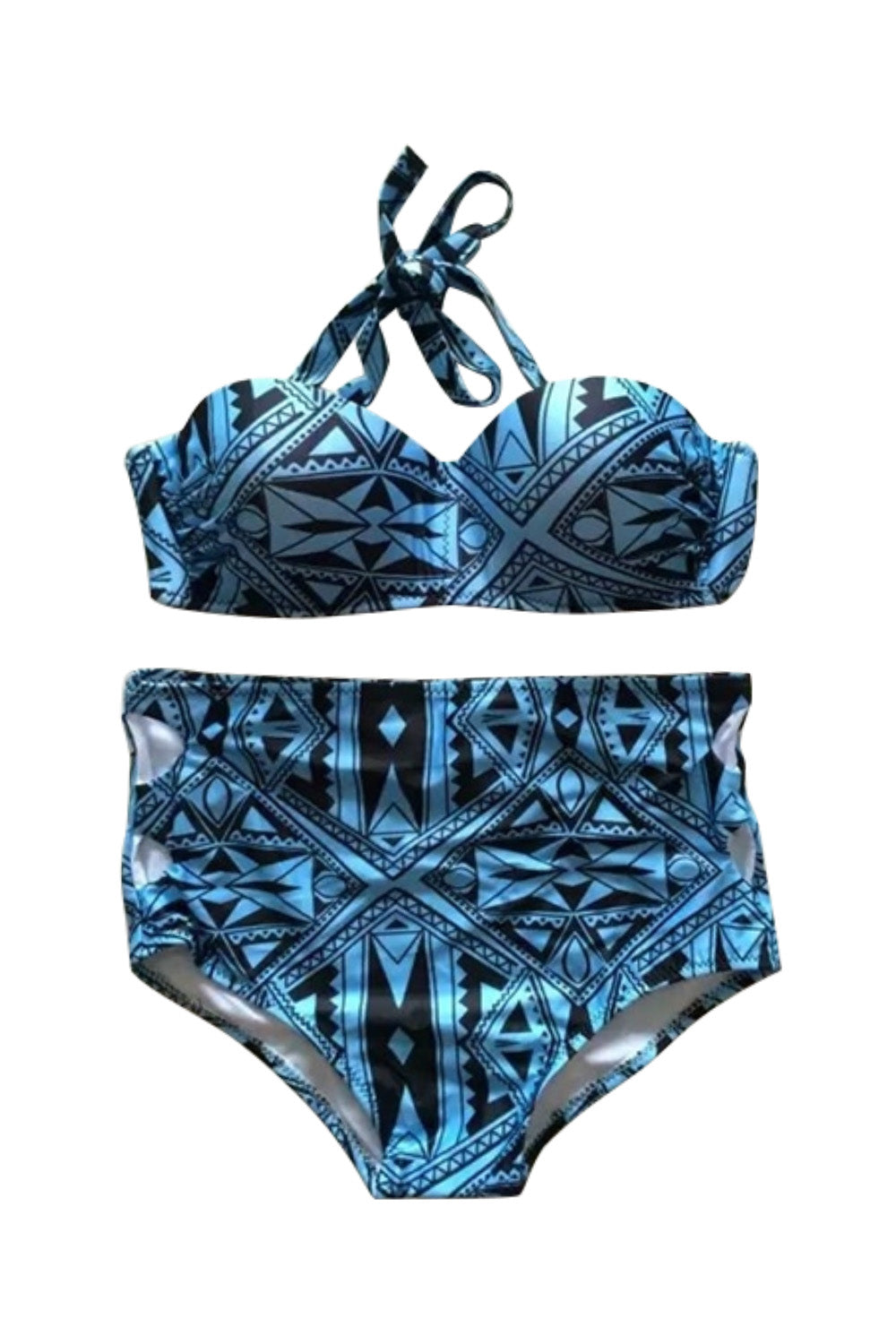Iyasson Drizzle Bohemia Print With High-waisted fit Bikini Set