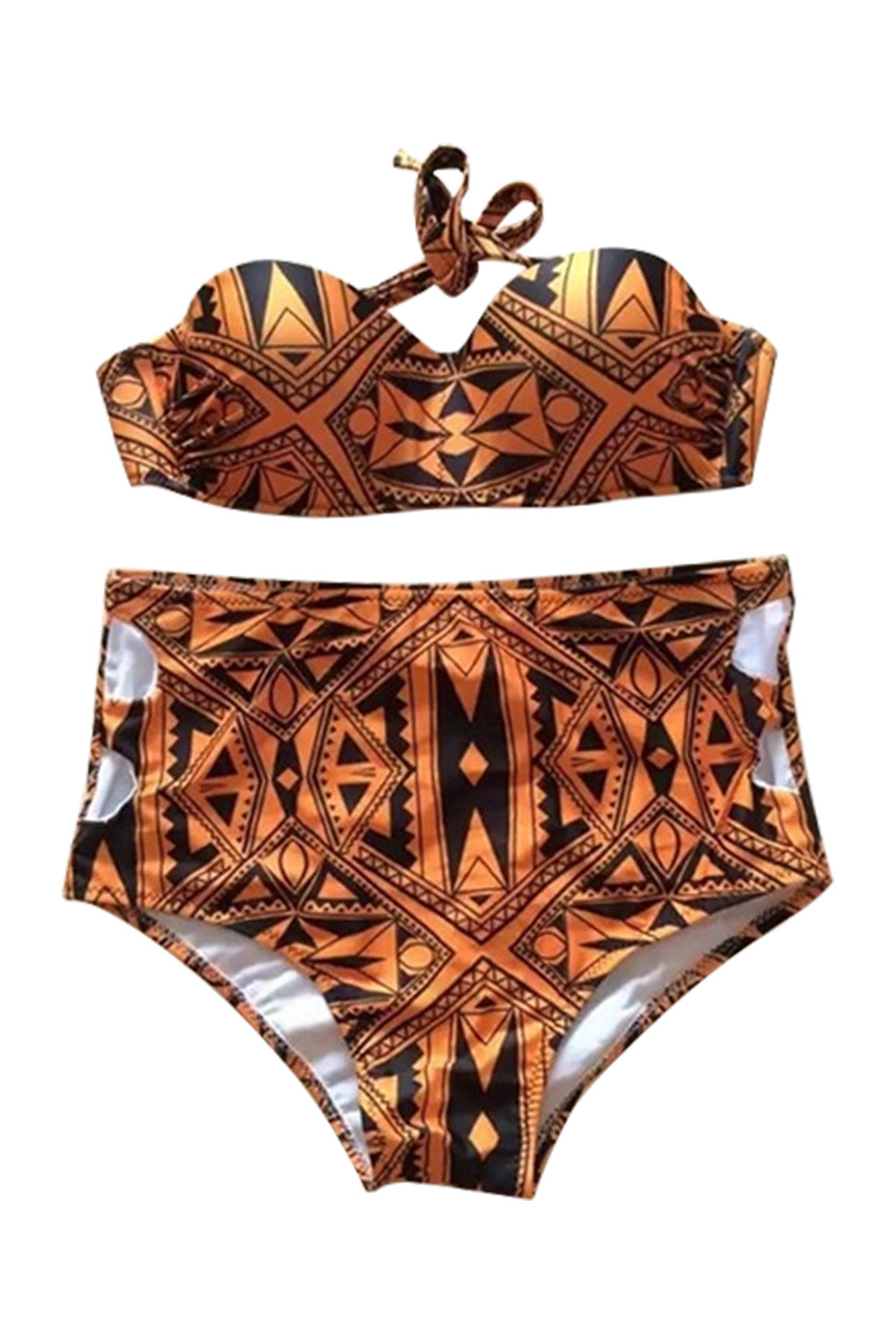 Iyasson Drizzle Bohemia Print With High-waisted fit Bikini Set