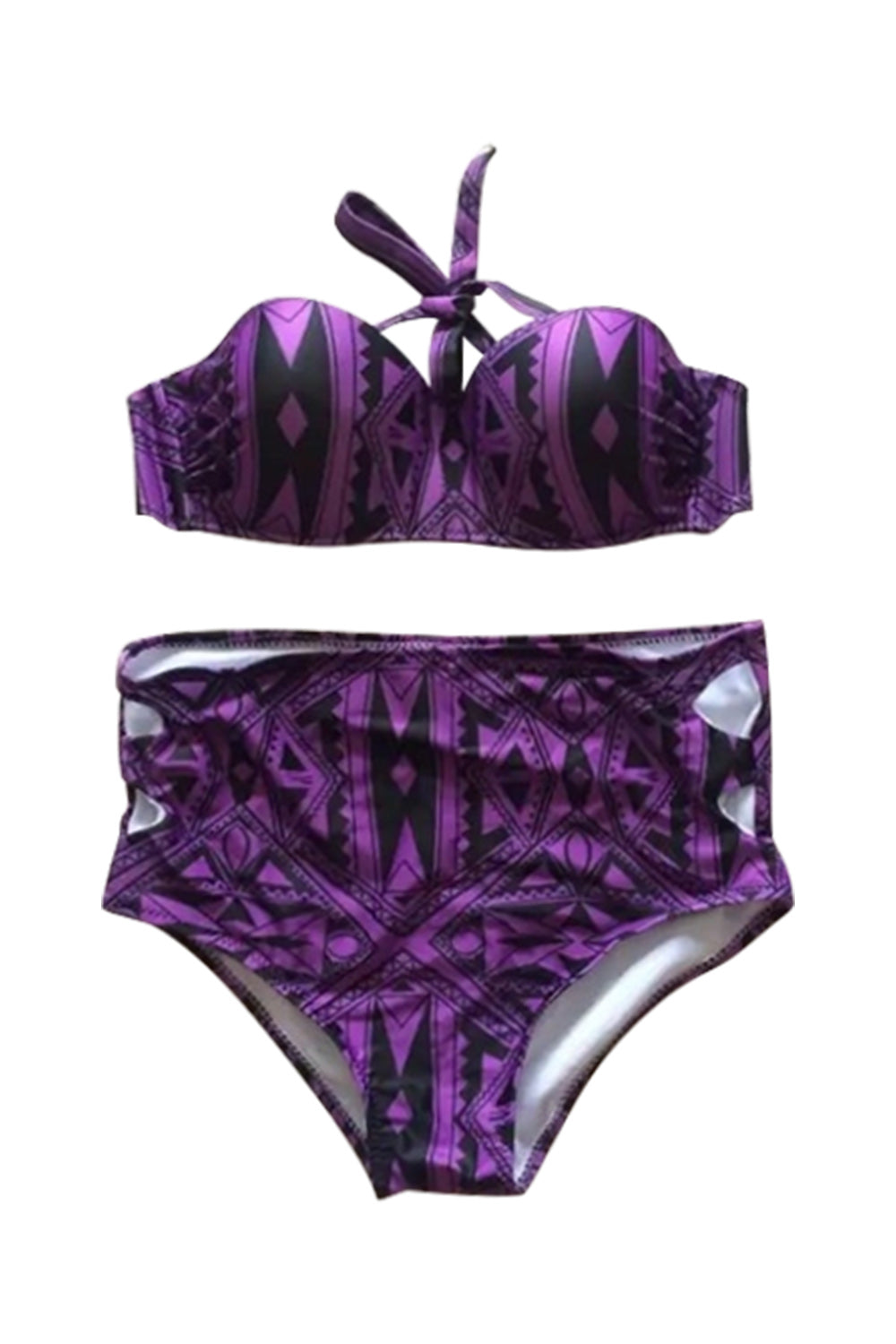 Iyasson Drizzle Bohemia Print With High-waisted fit Bikini Set