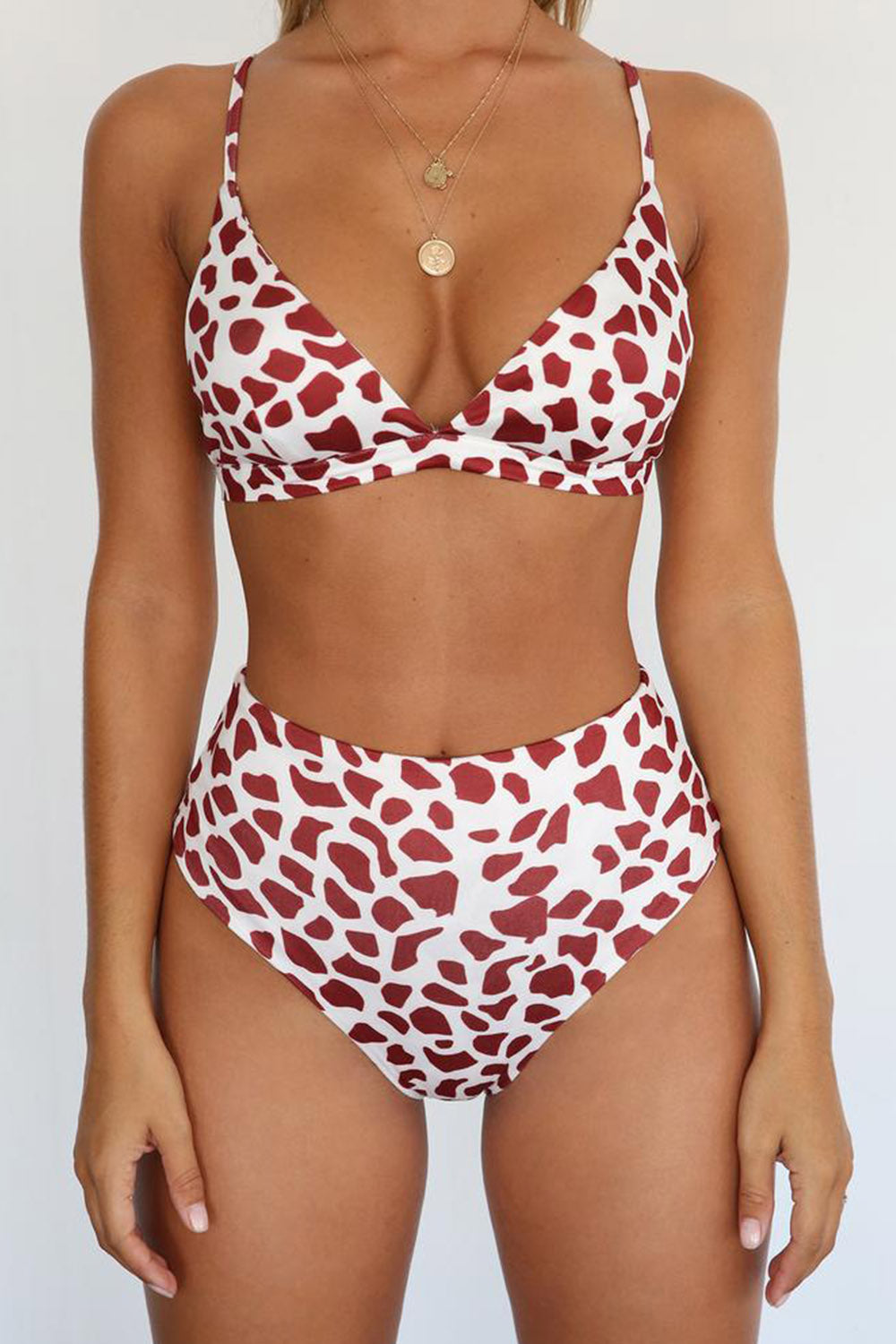 Iyasson Leopard Print Sexy Two-piece Bikini Set