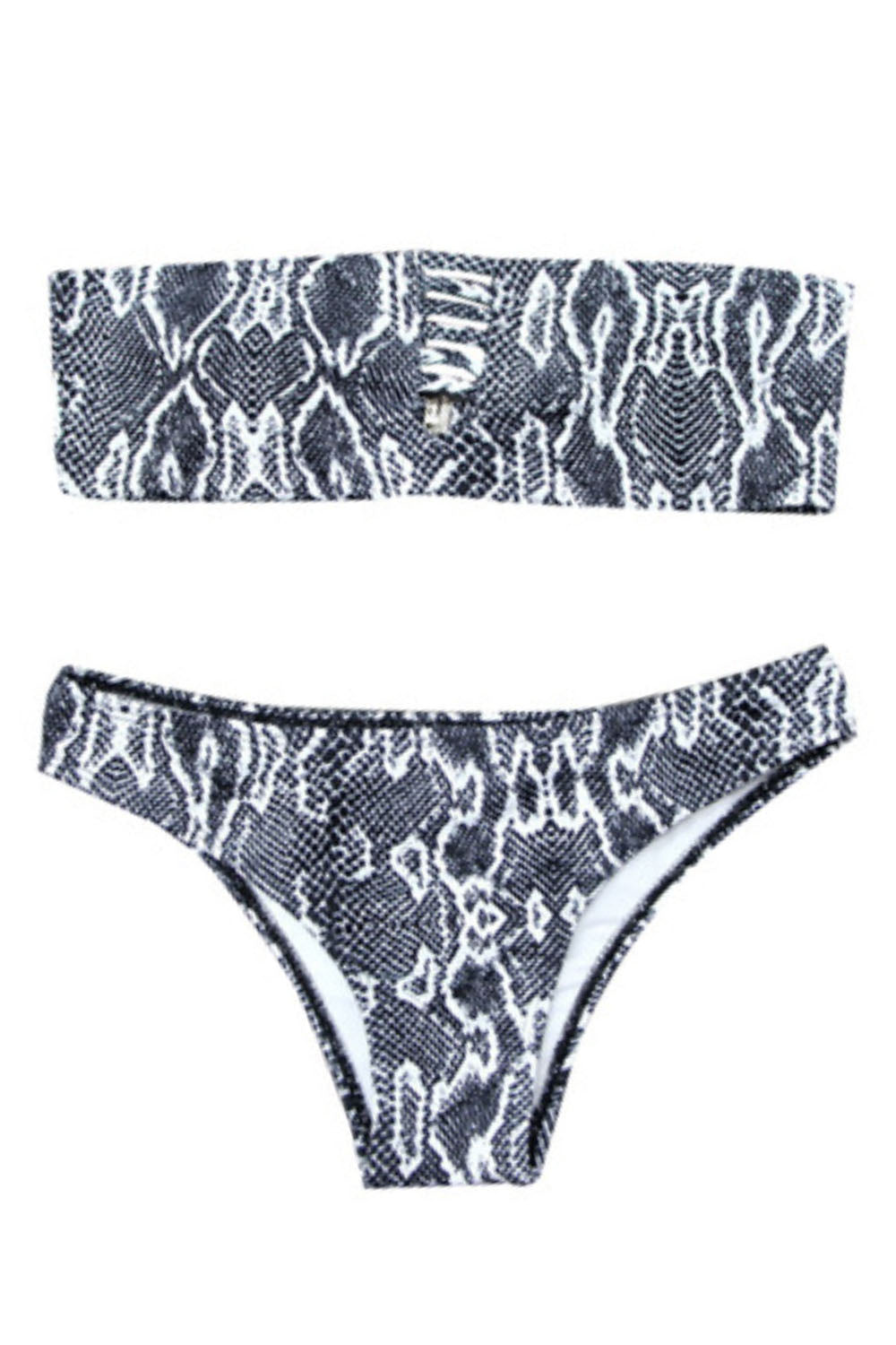 Iyasson Snake Print Strapless Bikini