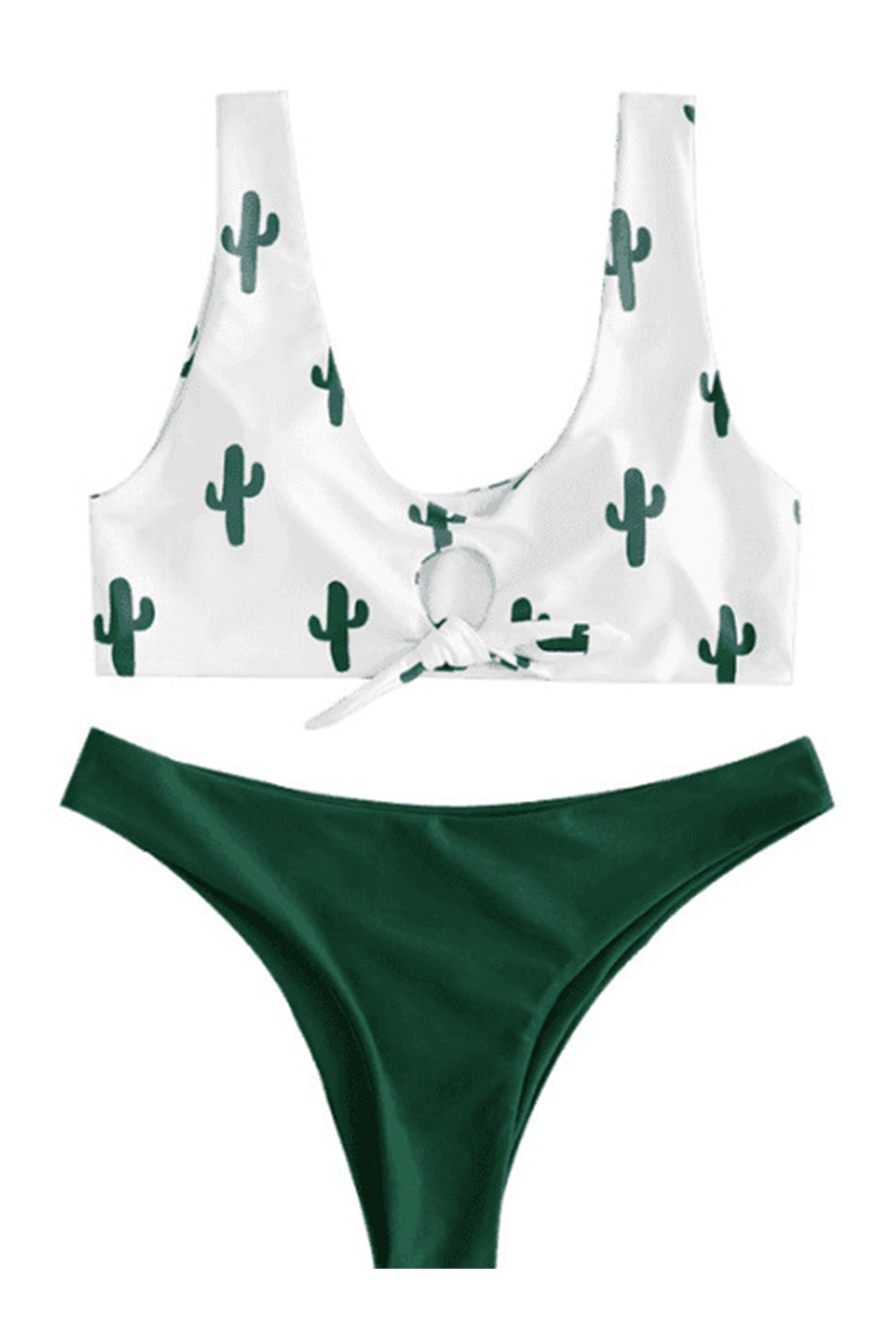 Iyasson Cactus Print Bikini with Bowknot