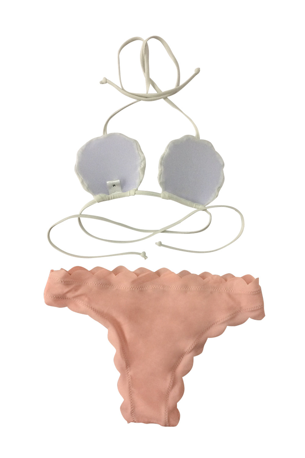 Iyasson Mermaid Shell Halter-neck Two-piece Bikini Set