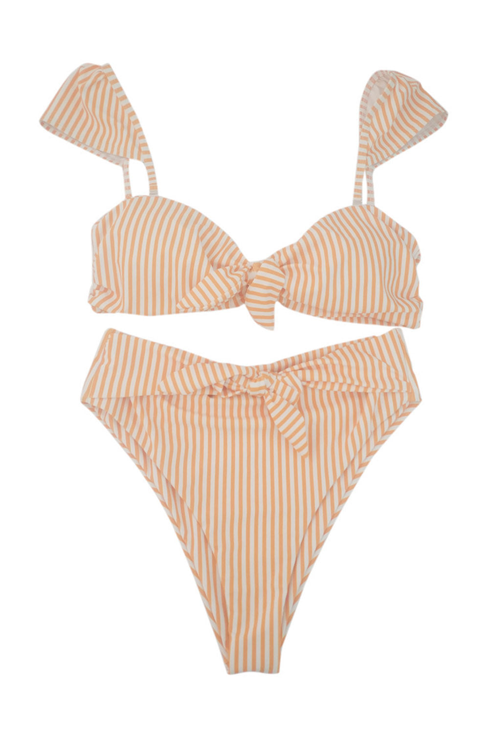 Iyasson Stripe High-Waisted Bikini Set