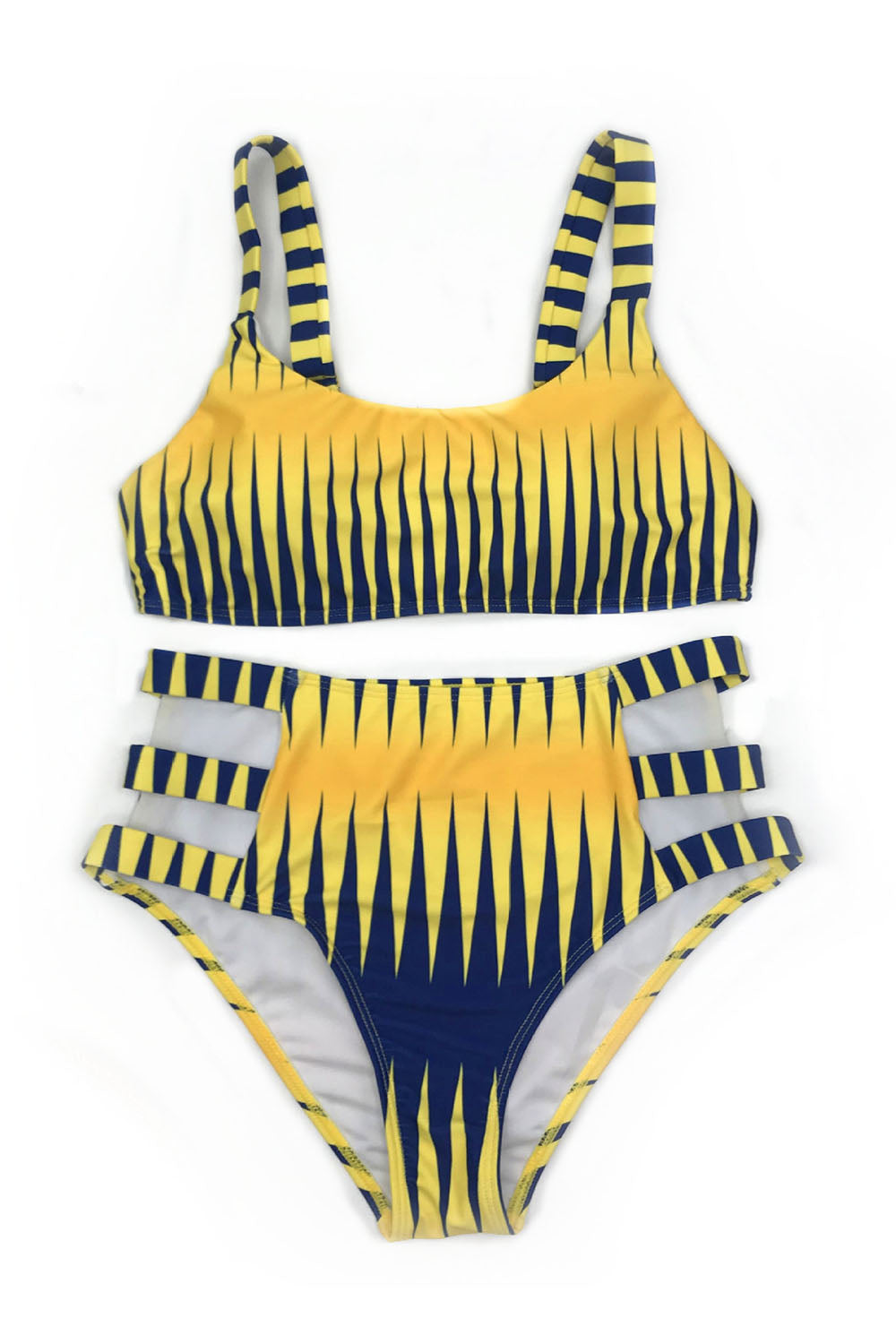 Iyasson Ethnic Gradient Print High-Waisted Bikini Set