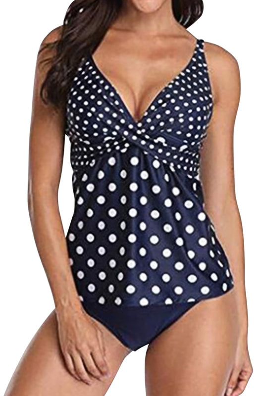 Iyasson Womens High Waisted Two Pieces Bikini Set Padded Polka Dot Swimsuit