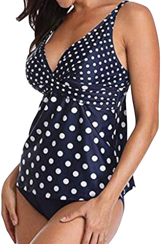 Iyasson Womens High Waisted Two Pieces Bikini Set Padded Polka Dot Swimsuit