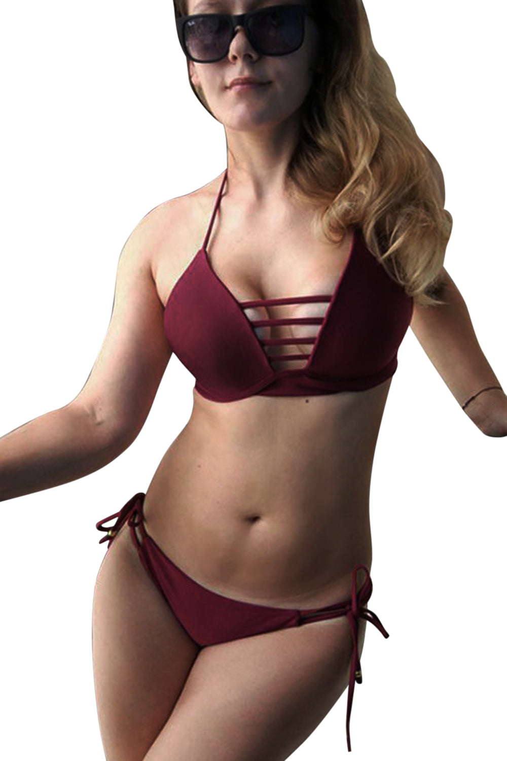 Iyasson Womens Low Rise Padded Bikini Set