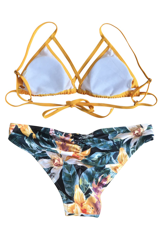 Iyasson Womens Printed Low Rise Two Pieces Bikini Set