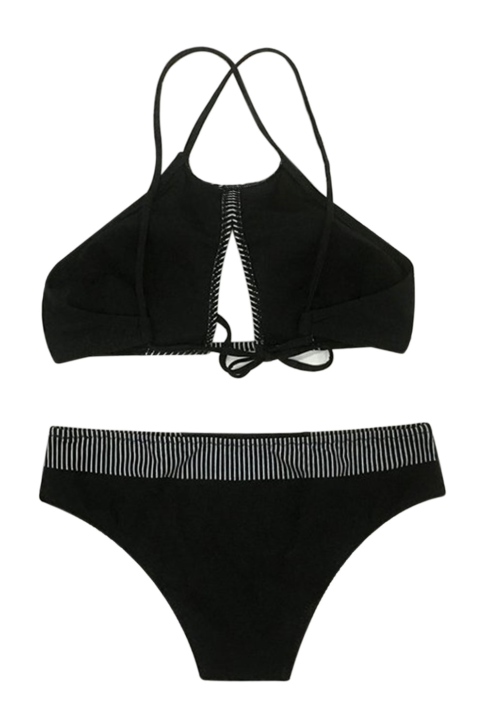 Iyasson Halter Stripe Bikini Set