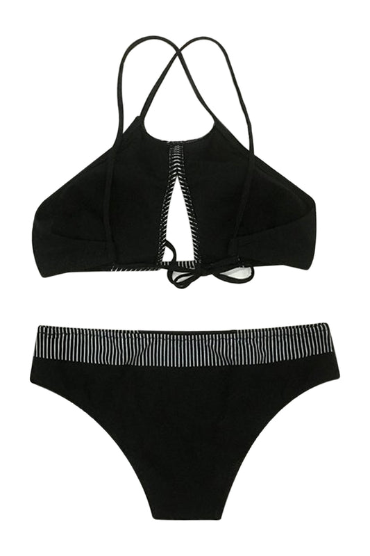 Iyasson Halter Stripe Bikini Set