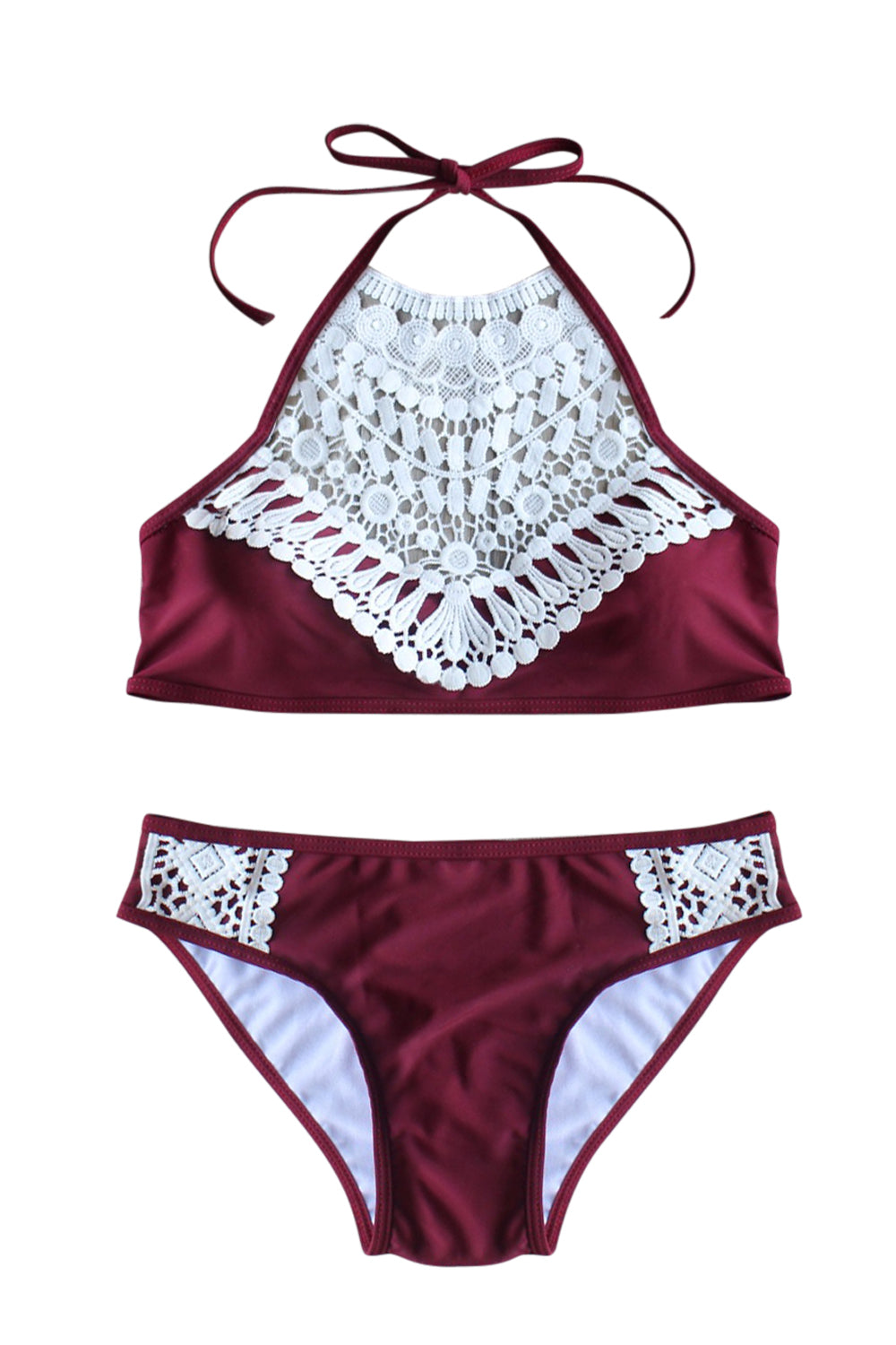 Iyasson Exquisite Lace Halter Bikini Set