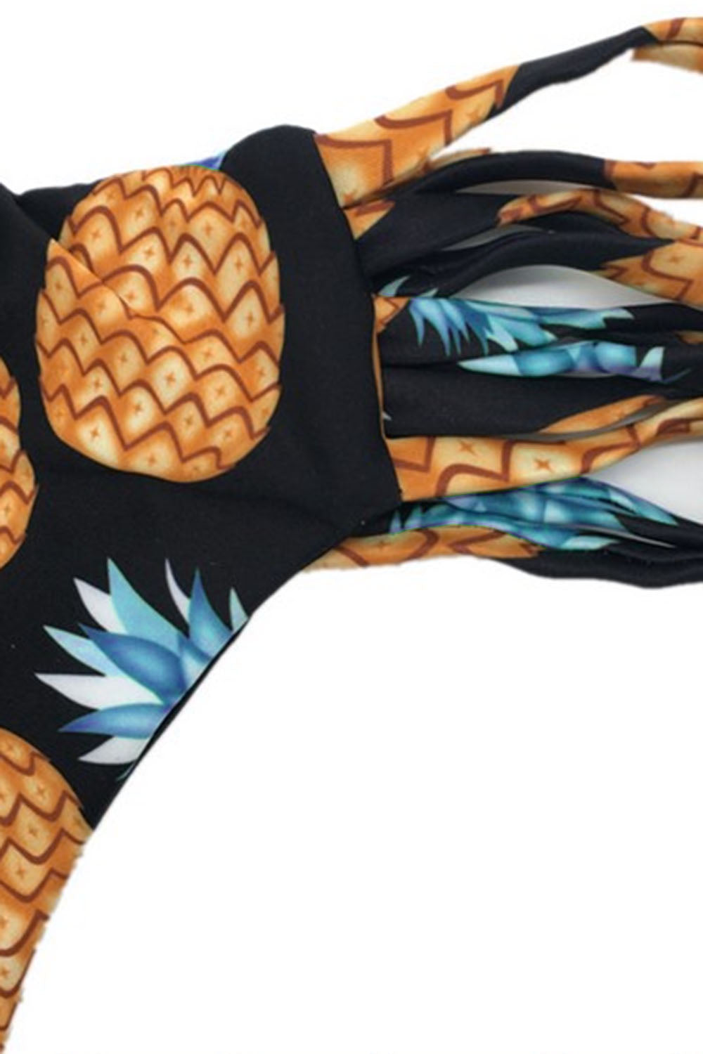 Iyasson Halter Pineapple Printing Bikini Set