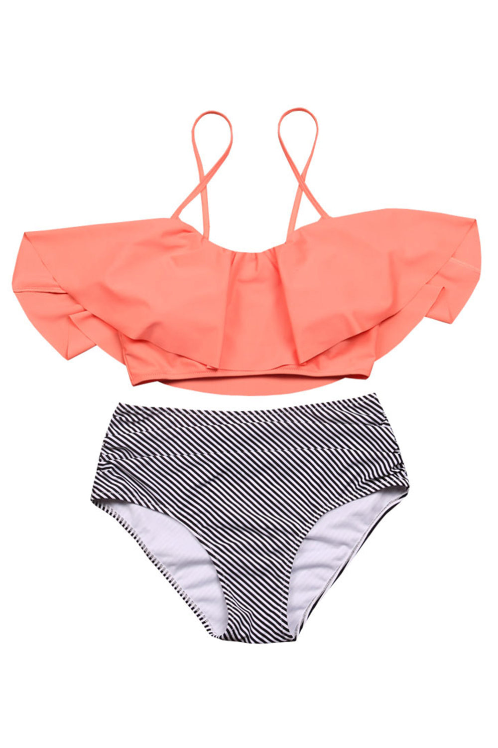 Iyasson Summer Beach Falbala Bikini Set