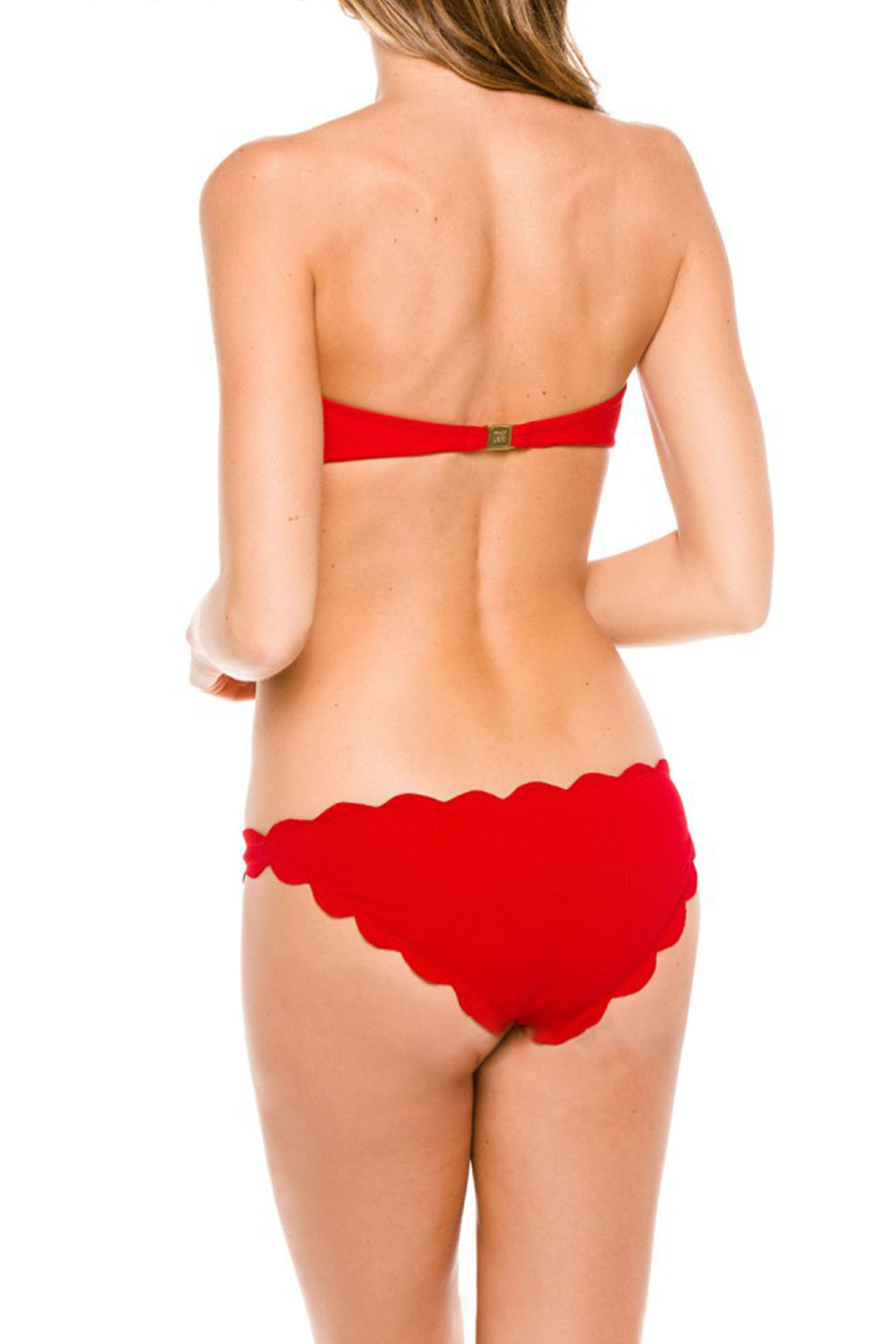 Iyasson Cute Seaside Red Strapless Bikini Set