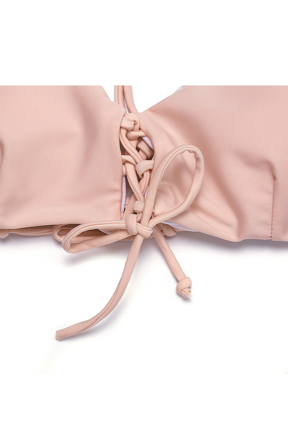 Iyasson Sweet Pink  Solid Color Bikini Set