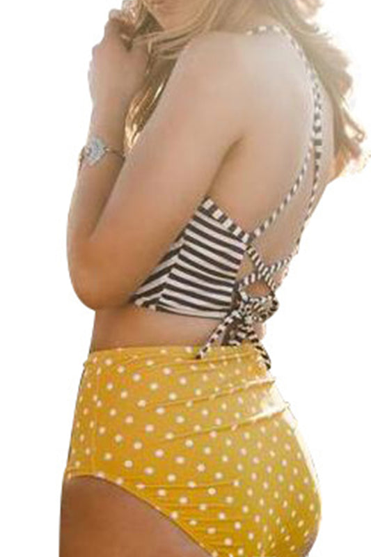 Iyasson Summer Beach Vintage Halter Bikini Set