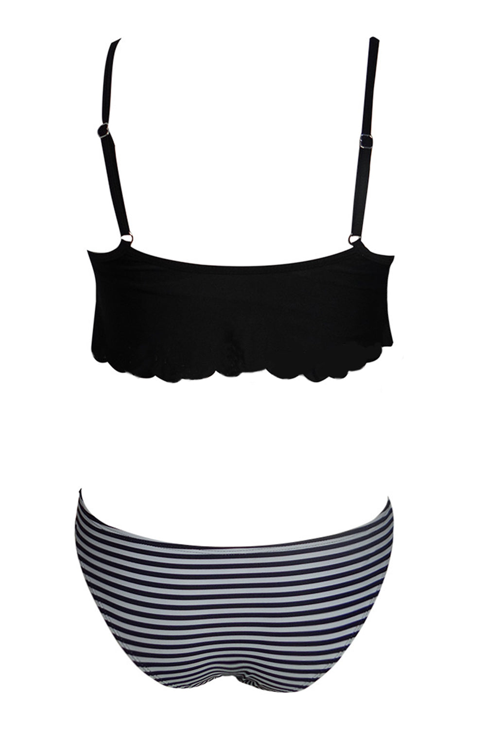 Iyasson Sweet Falbala Stripe Bikini Set