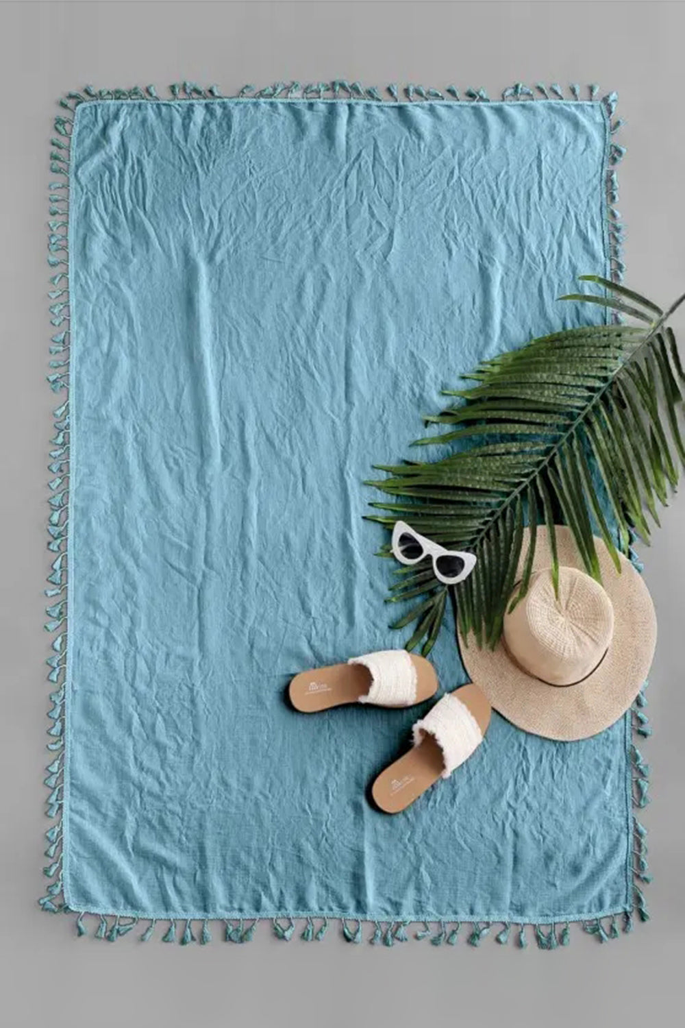 Semi-sheer Rectangle Tassel Sunbath Beach Throw Cover