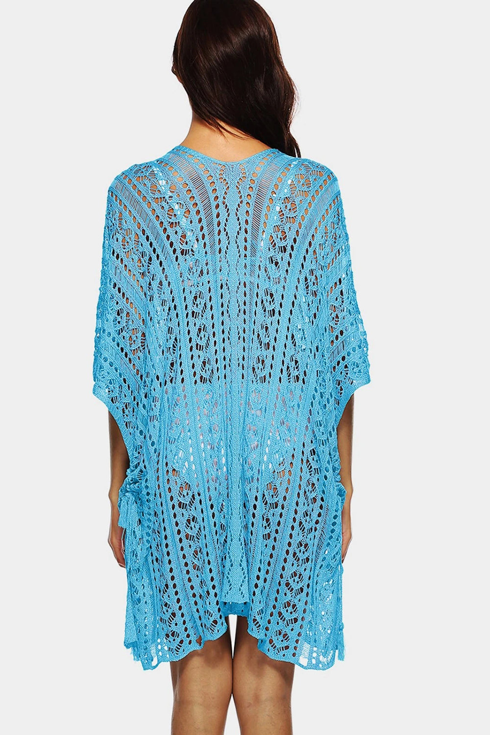 Open Knit Side Slit Cover-up