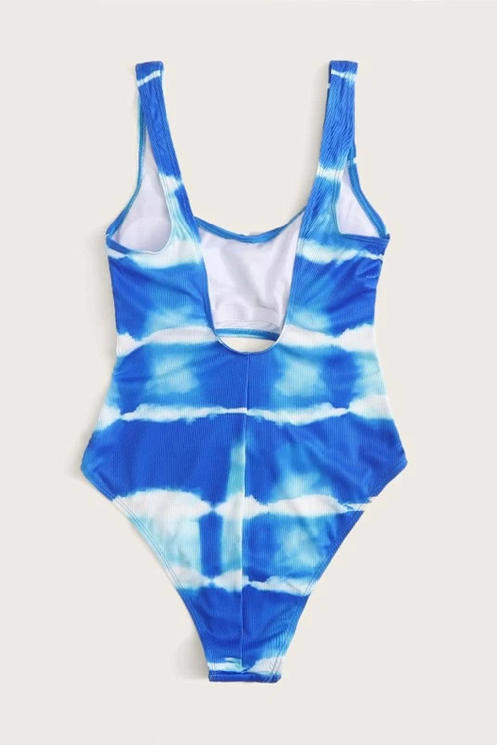 Tie Dye Rib Cut-out Front One Piece Swimsuit