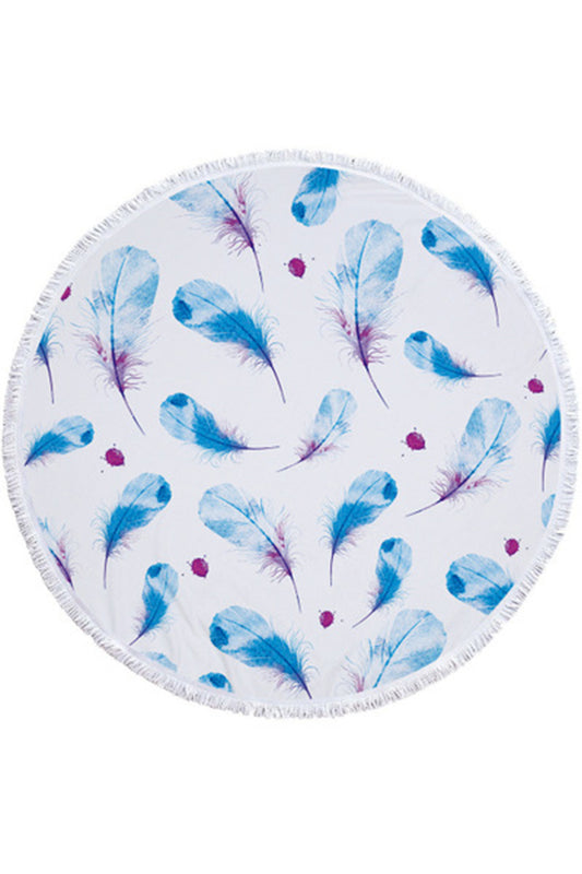 Tassel Giant Beach Blanket Picnic Camping Mat Round Sandbeach Towel Printed Cloth Pad Shawl Mattress
