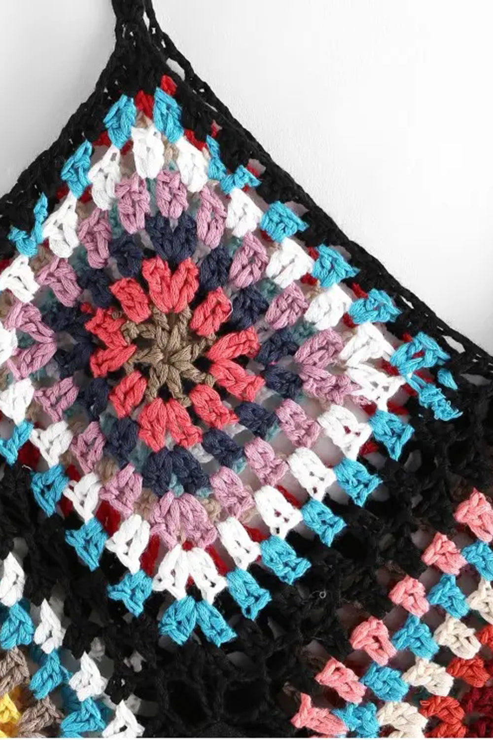 Colorful Crochet Panel Beach Dress