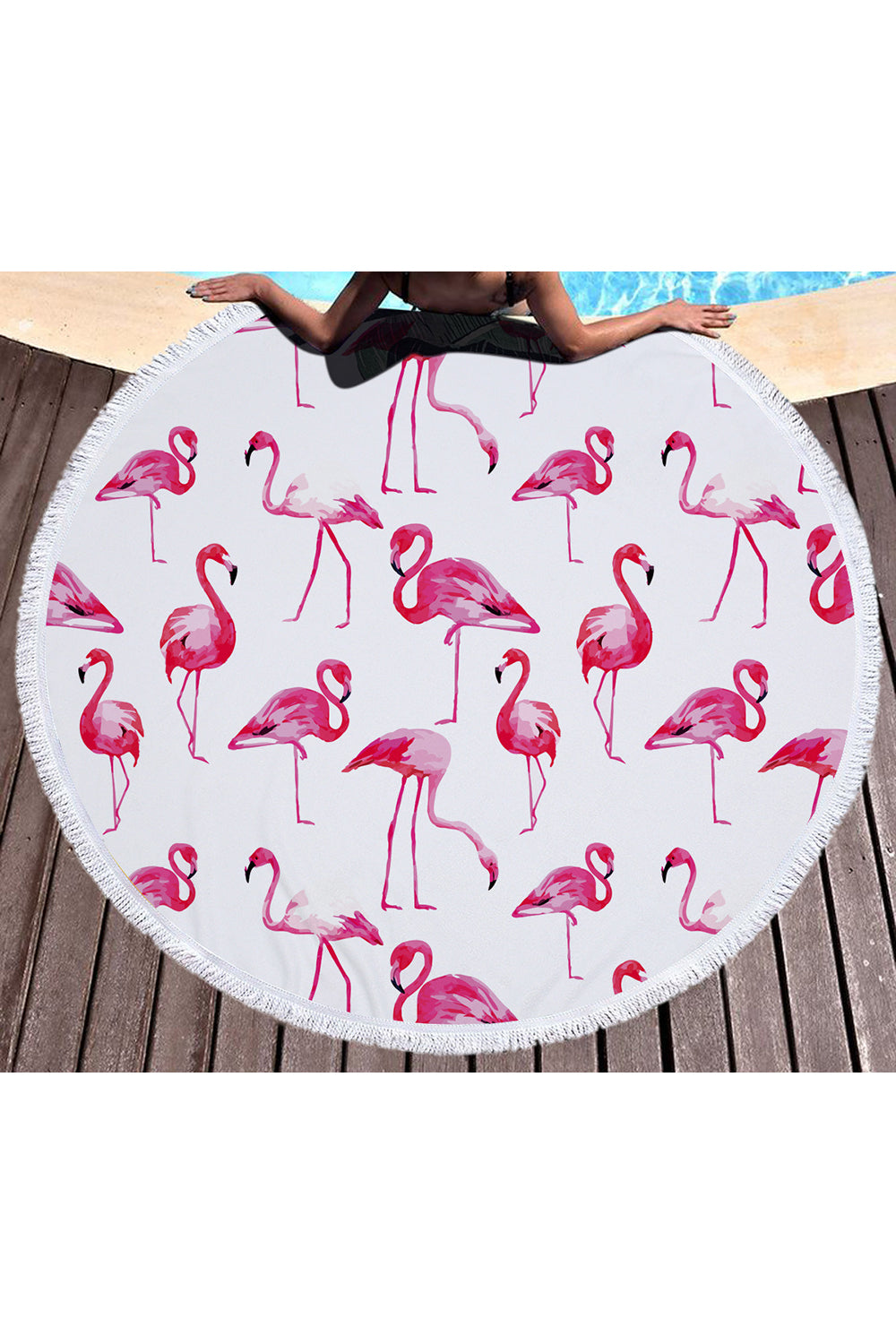Hot Tropical Flamingo Round Beach Cover Up Beach Mat Towel Shawl Yoga Mat Summer Sarong Cloak Camping Mat