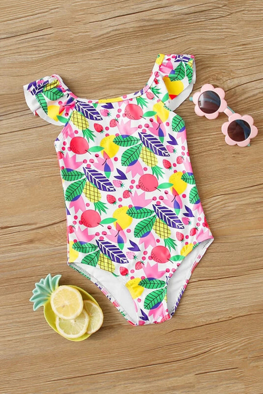 Toddler Girls Fruit & Plant Ruffle One Piece Swimwear
