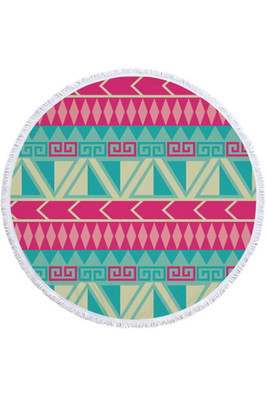 Tassel Giant Beach Blanket Picnic Camping Mat Round Sandbeach Towel Printed Cloth Pad Shawl Mattress