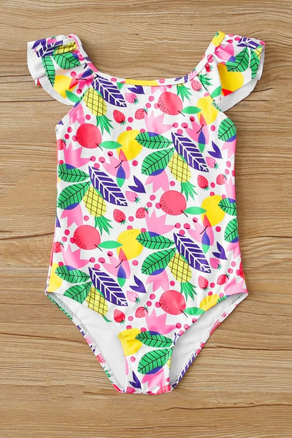 Toddler Girls Fruit & Plant Ruffle One Piece Swimwear