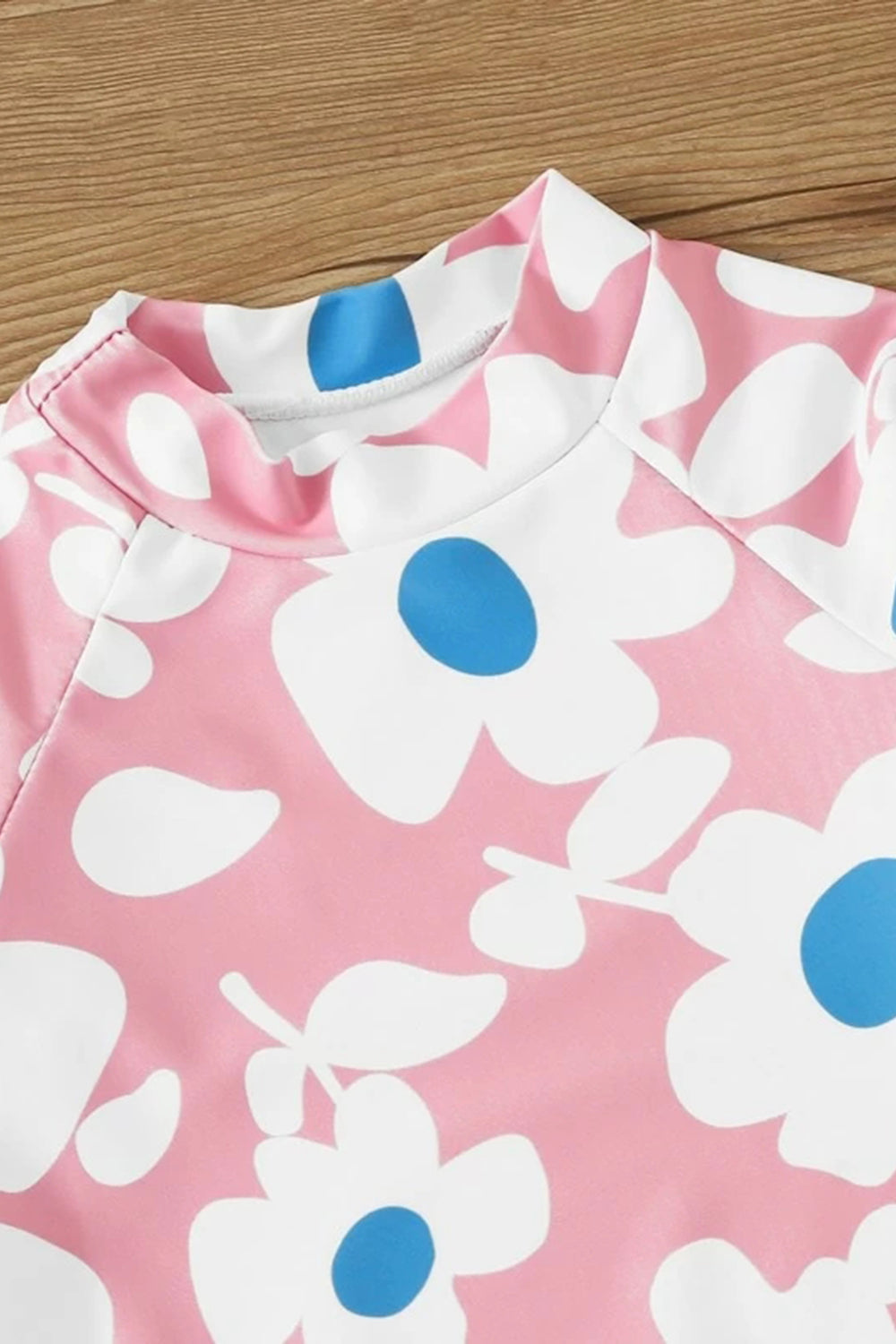 Toddler Girls Floral Print Long Sleeve Tankini