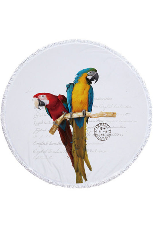 Tassel Giant Beach Blanket Picnic Camping Mat Round Sandbeach Towel Printed Cloth Pad Shawl Mattress