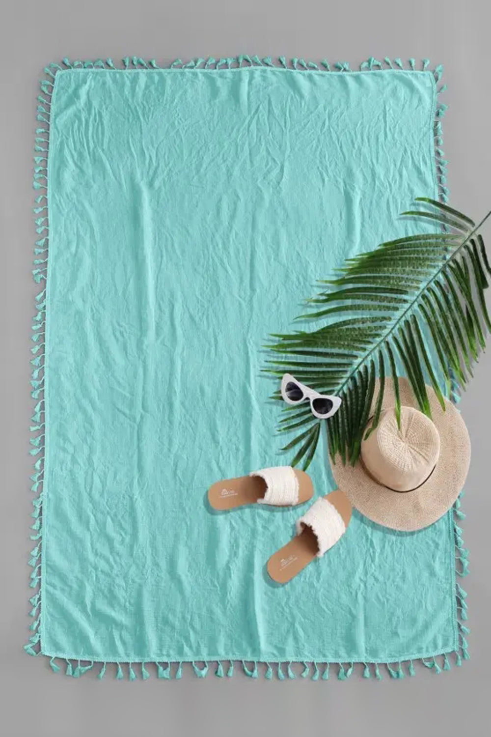 Semi-sheer Rectangle Tassel Sunbath Beach Throw Cover