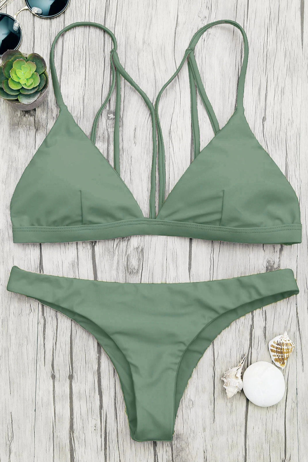 Back Strappy Padded Bathing Suit