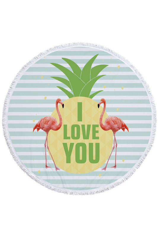 Hot Tropical Flamingo Round Beach Cover Up Beach Mat Towel Shawl Yoga Mat Summer Sarong Cloak Camping Mat