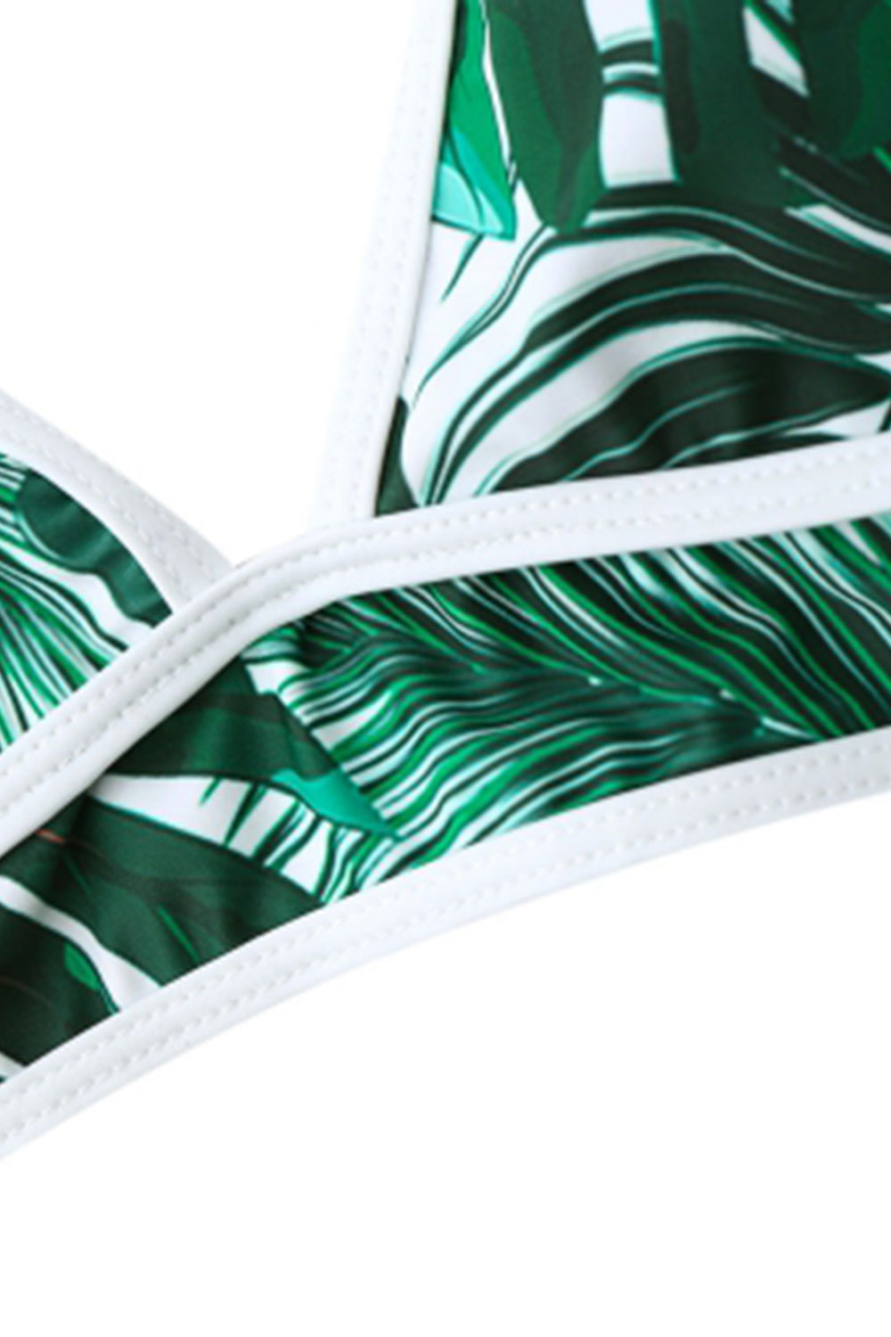 High Waist Tropical Leaf Print Bikini Set