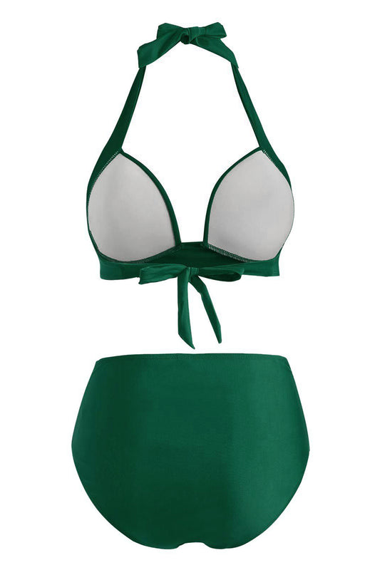 Ruched Push Up High Waisted Bikini Swimsuit