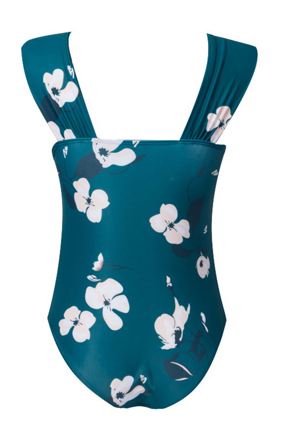 RUCHED FLORAL PRINTED ONE PIECE SWIMSUIT