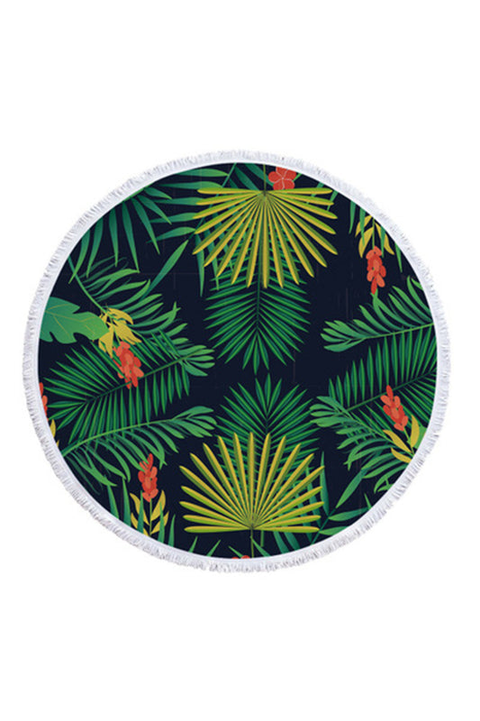 Tassel Giant Beach Blanket Picnic Camping Mat Round Sandbeach Towel Printed Cloth Pad Shawl Mattress