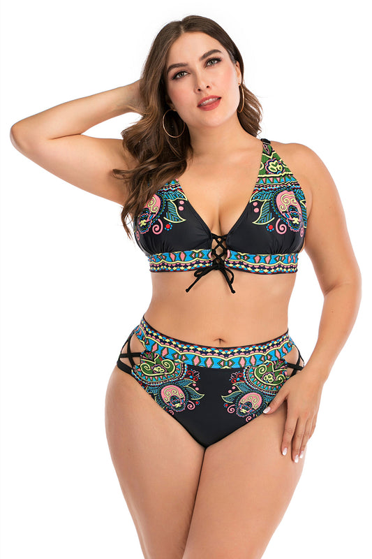 Plus Size Boho Bandage Bikini Set