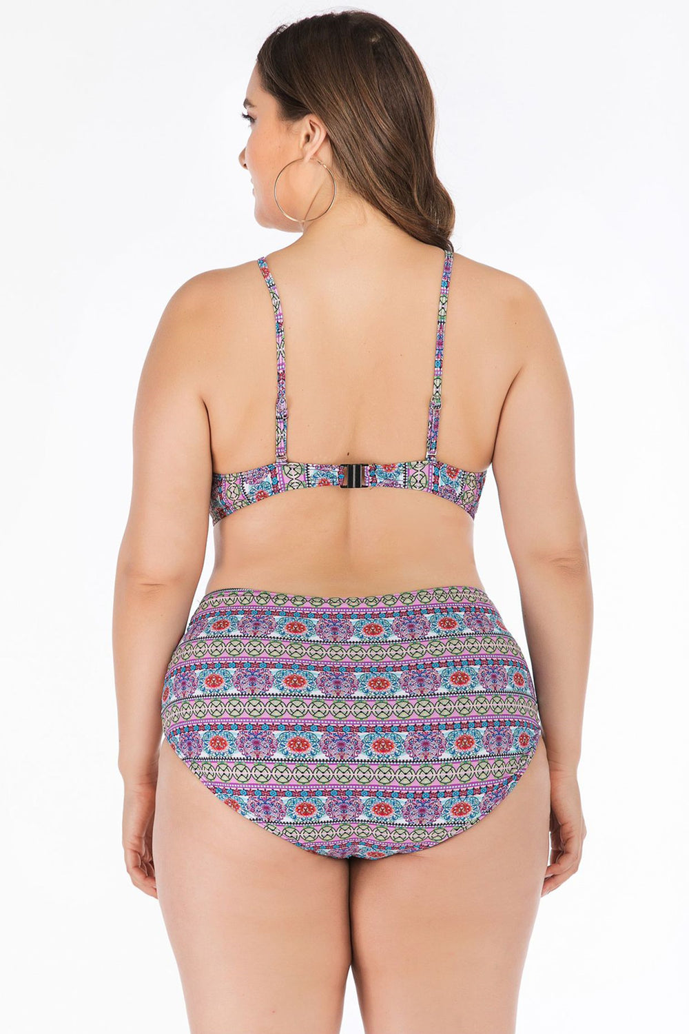 Plus Size Boho Bandage High Waist Bikini