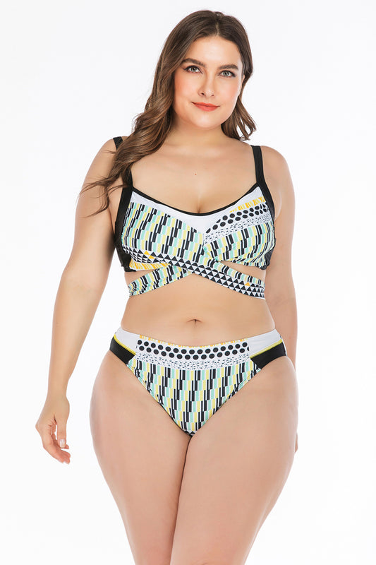 Women Plus Size Vintage Push Up Bikini