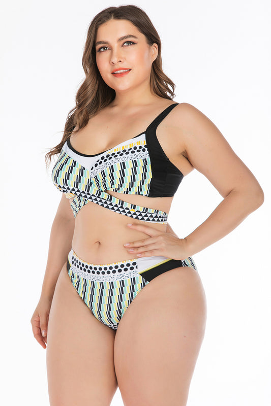 Women Plus Size Vintage Push Up Bikini