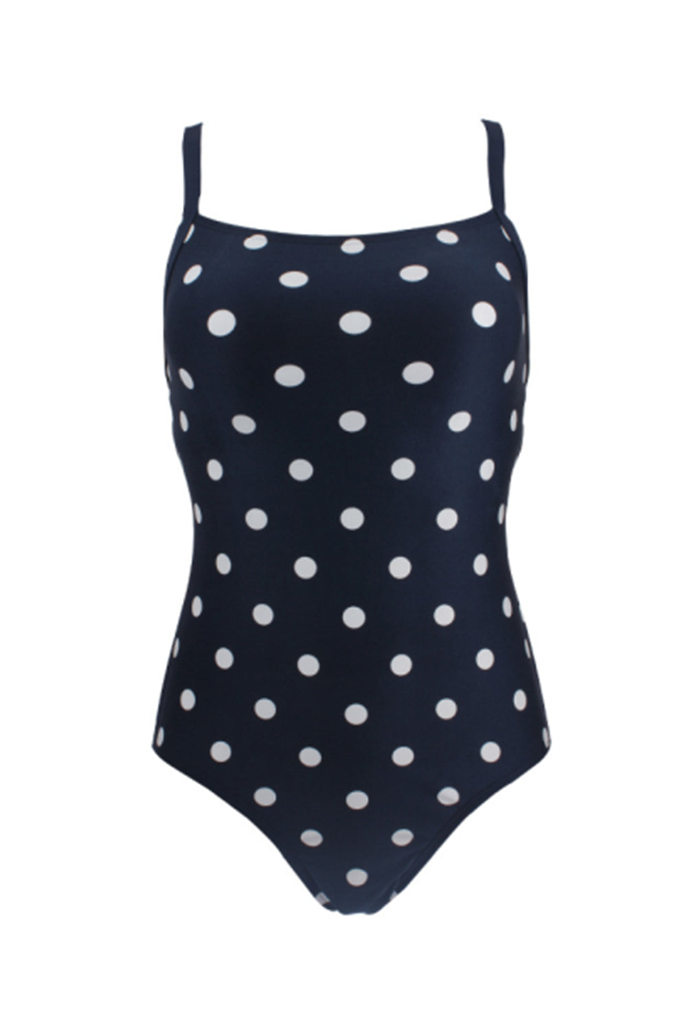 Women White polka dot Retro One Piece Swimsuit