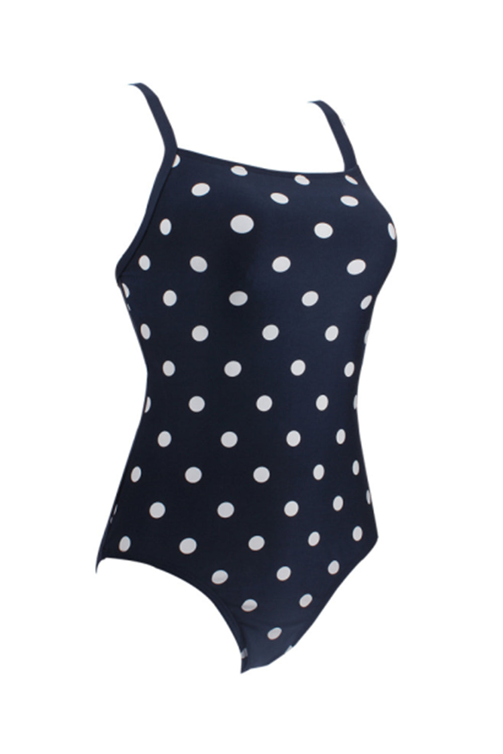 Women White polka dot Retro One Piece Swimsuit