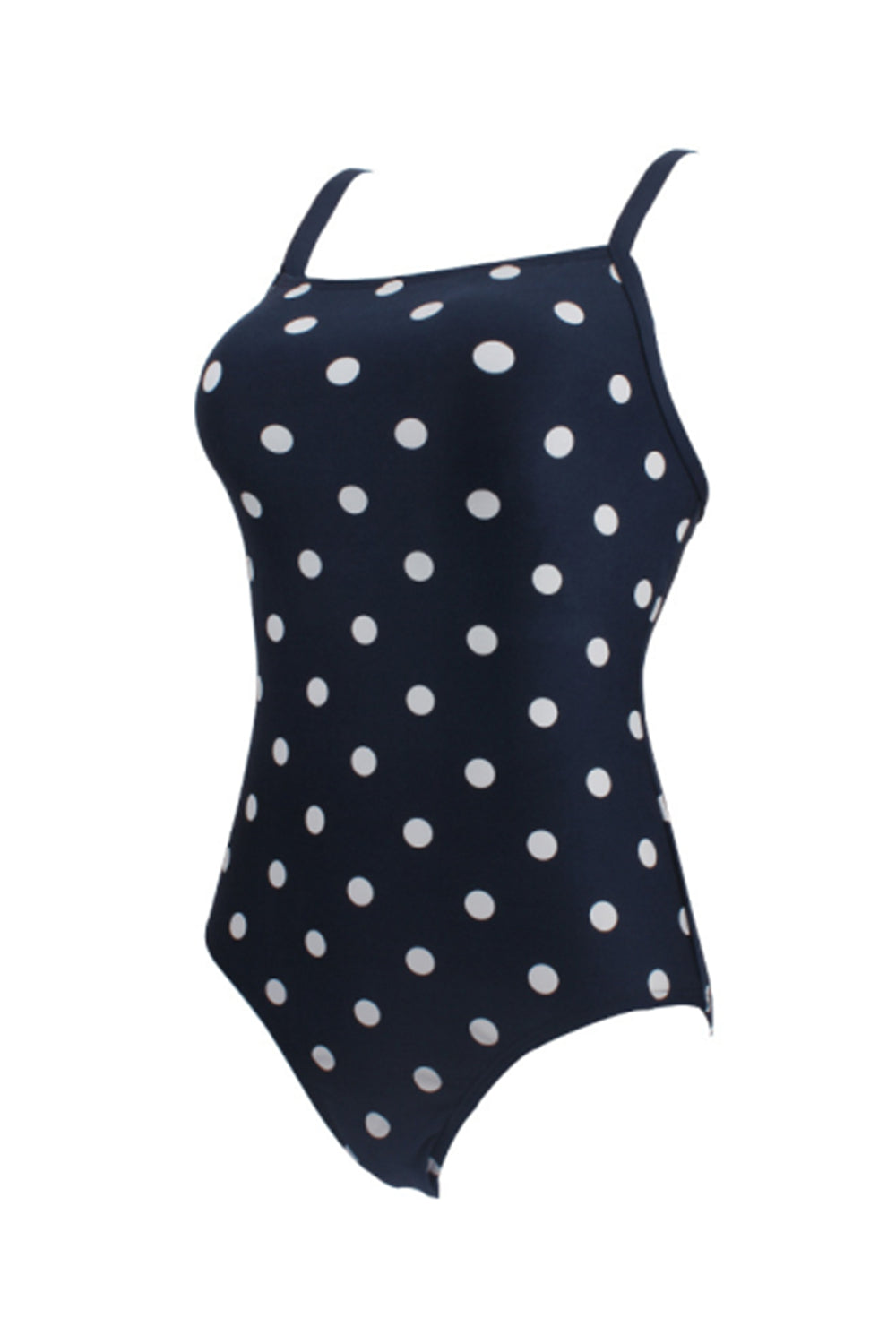 Women White polka dot Retro One Piece Swimsuit