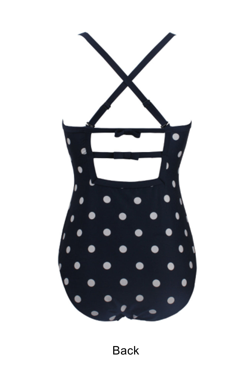 Women White polka dot Retro One Piece Swimsuit