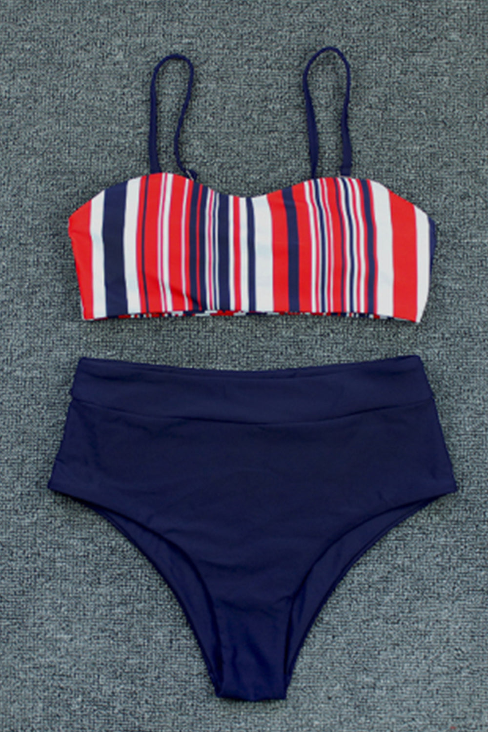 Women Striped High Waist Sexy Bikini